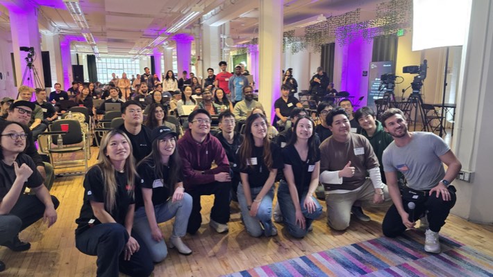 Group photo at the Agentopus hackathon